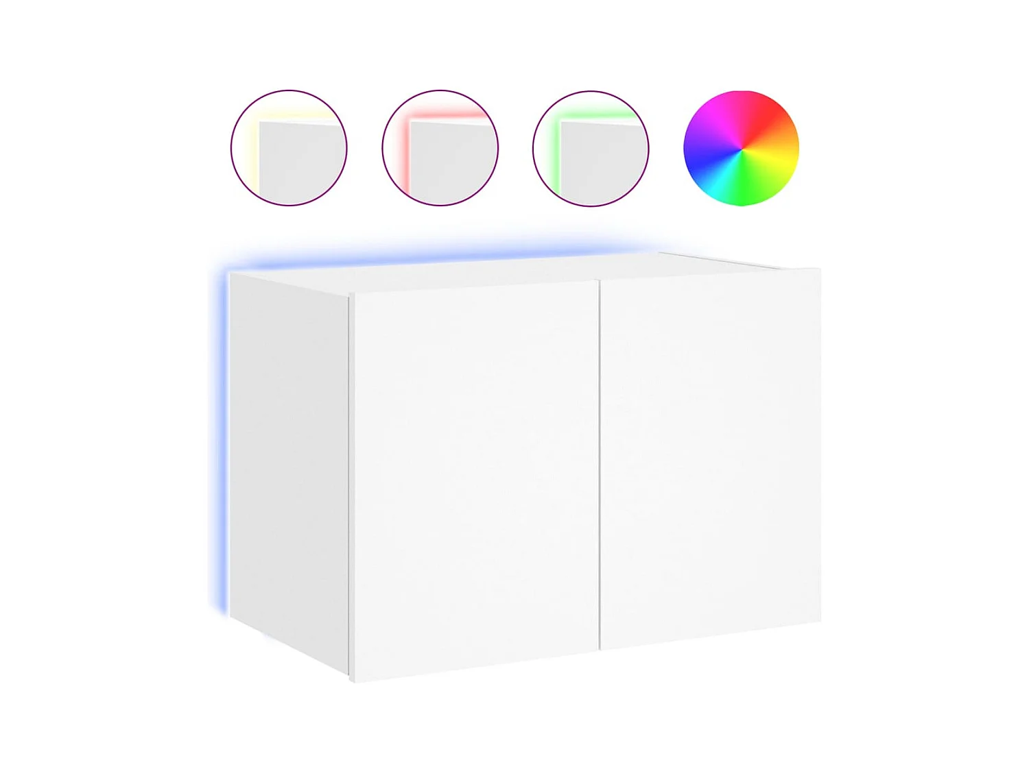 Gerben  Tv-wandmeubel met LED-verlichting 60x35x41 cm wit