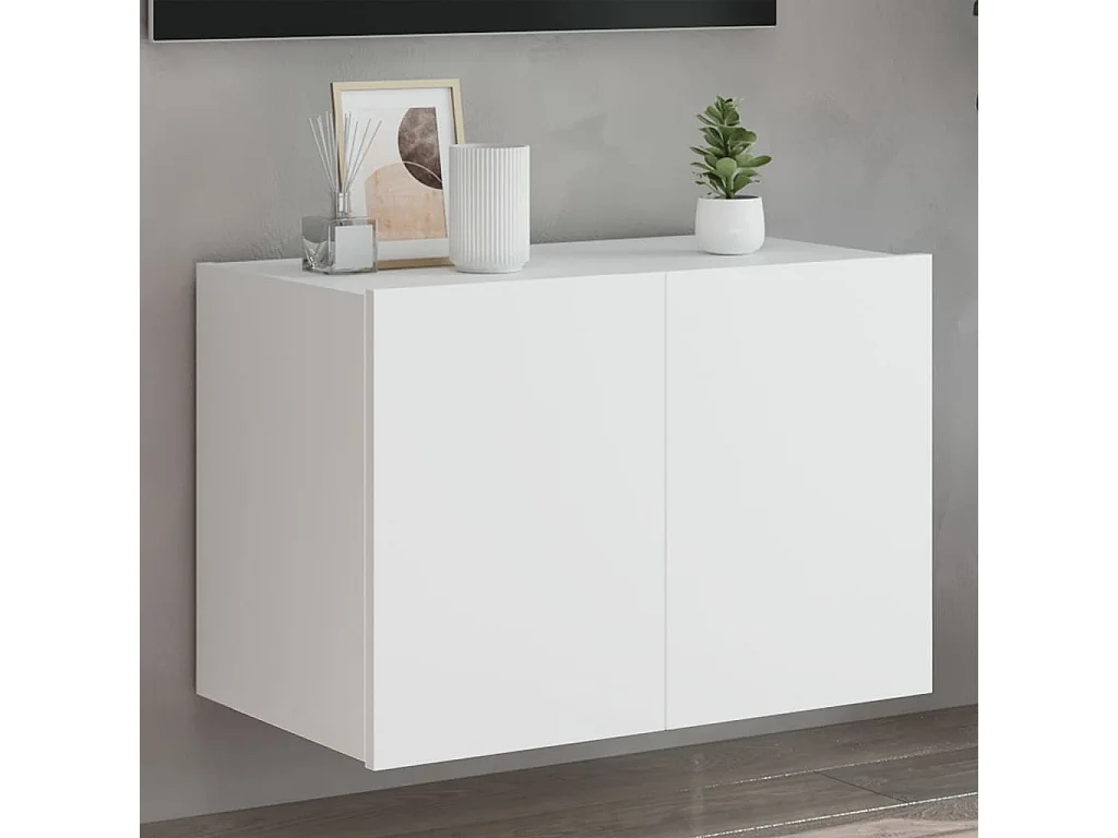 Gerben  Tv-wandmeubel met LED-verlichting 60x35x41 cm wit