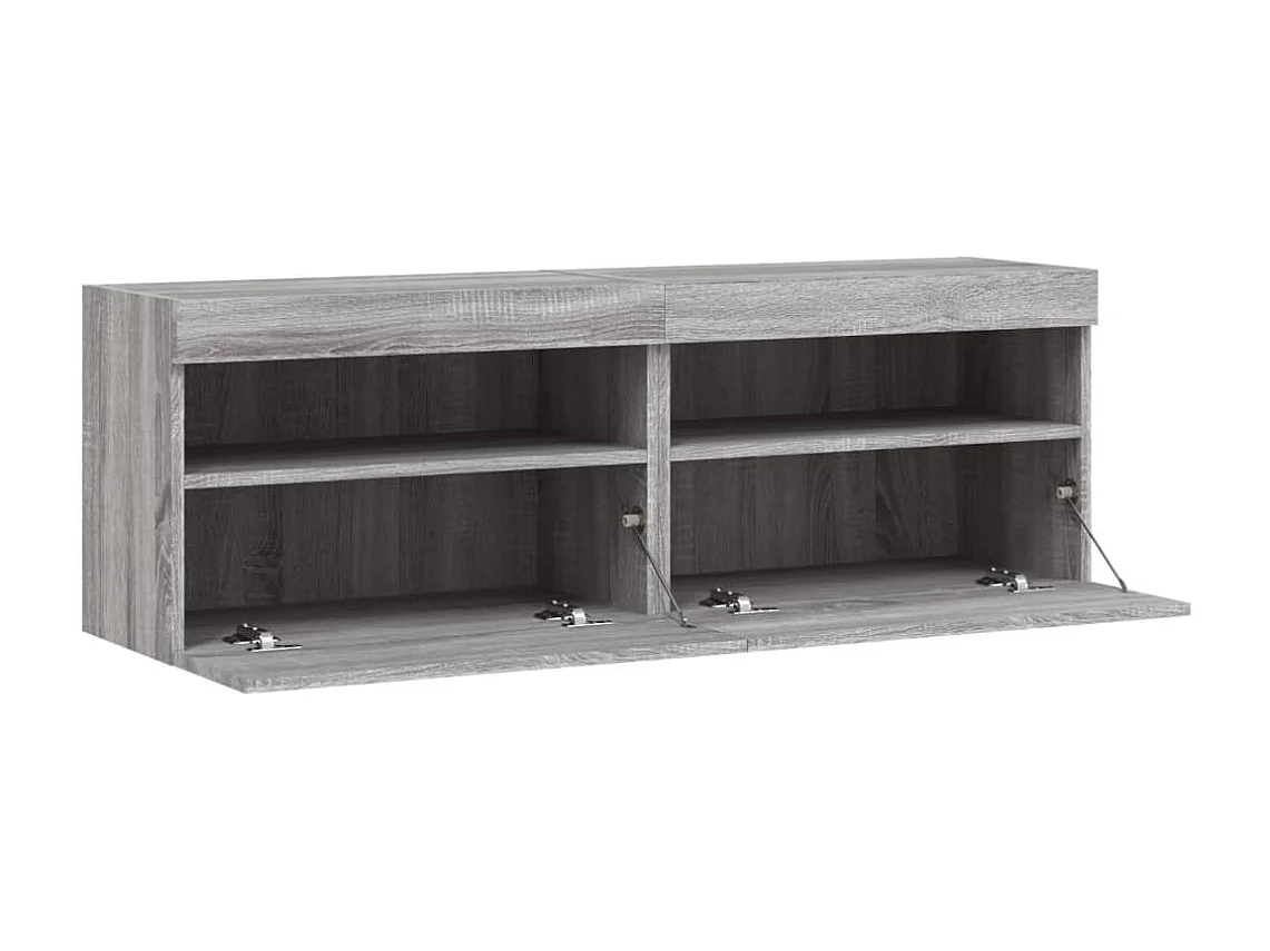 Ølstykke  Meubles TV muraux et lumières LED 2pcs sonoma gris 60x30x40 cm