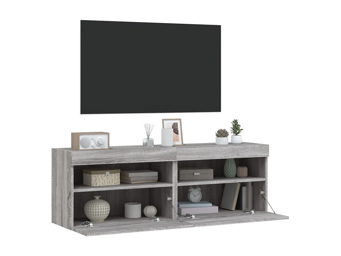 Ølstykke  Meubles TV muraux et lumières LED 2pcs sonoma gris 60x30x40 cm