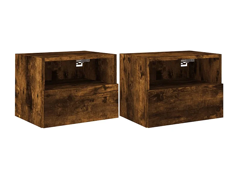Sil  Meubles TV muraux 2 pcs chêne fumé 40x30x30cm bois d'ingénierie