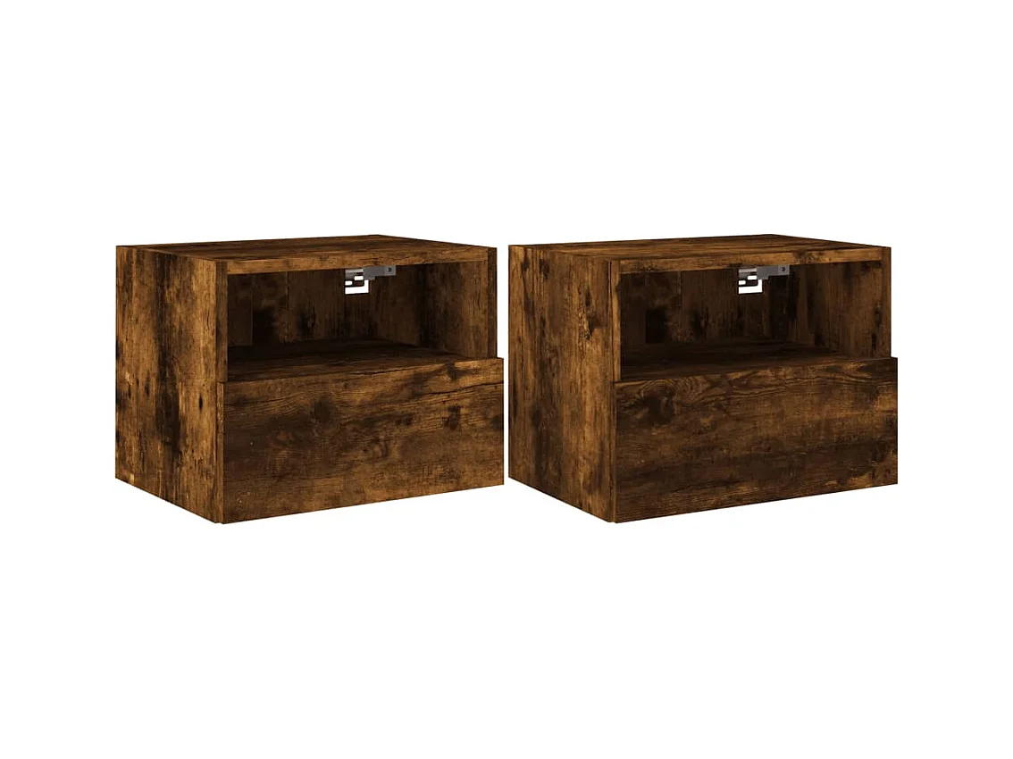 Sil  Meubles TV muraux 2 pcs chêne fumé 40x30x30cm bois d'ingénierie