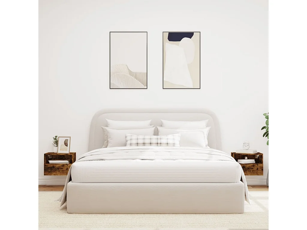 Sil  Meubles TV muraux 2 pcs chêne fumé 40x30x30cm bois d'ingénierie