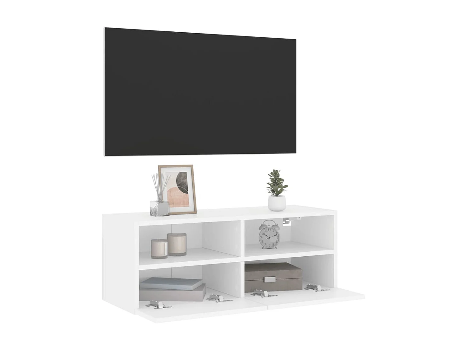 Sil  Meuble TV mural blanc 80x30x30 cm bois d'ingénierie