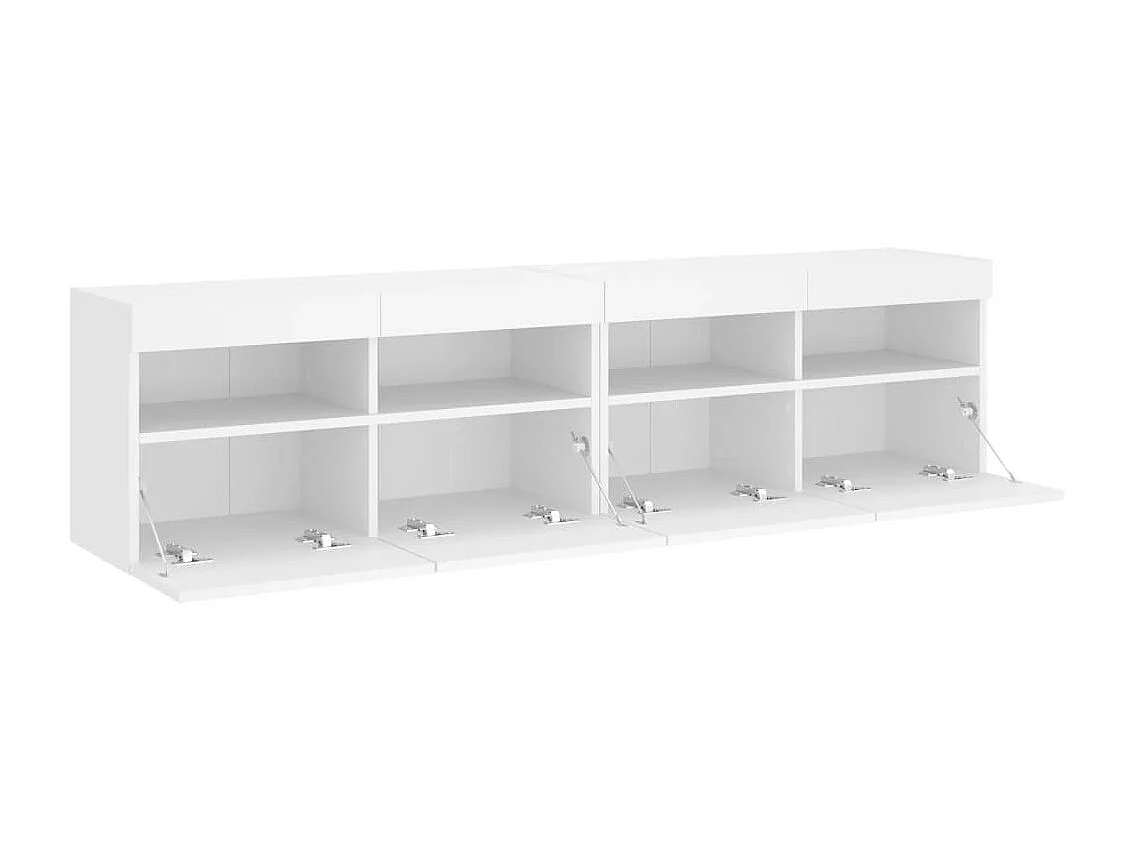 Ølstykke  Tv-wandmeubels met LED-verlichting 2 st 80x30x40 cm wit