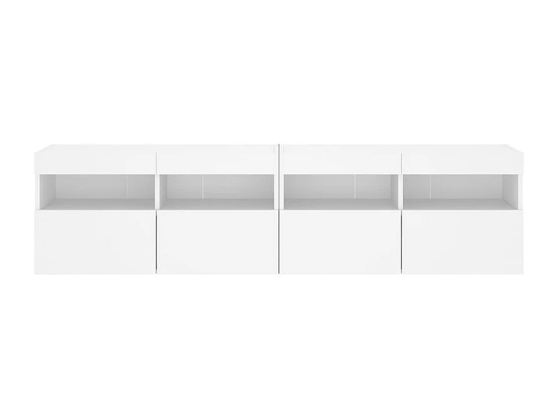 Ølstykke  Tv-wandmeubels met LED-verlichting 2 st 80x30x40 cm wit