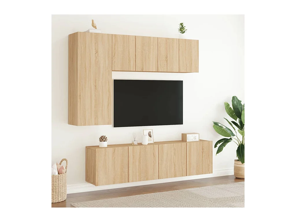 American Canyon  Tv-meubels 2 st wandgemonteerd 60x30x41 cm sonoma eikenkleurig