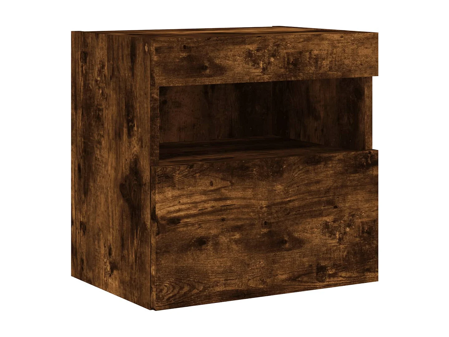 Ølstykke  Muebles TV de pared luces LED 2 uds roble ahumado 40x30x40 cm