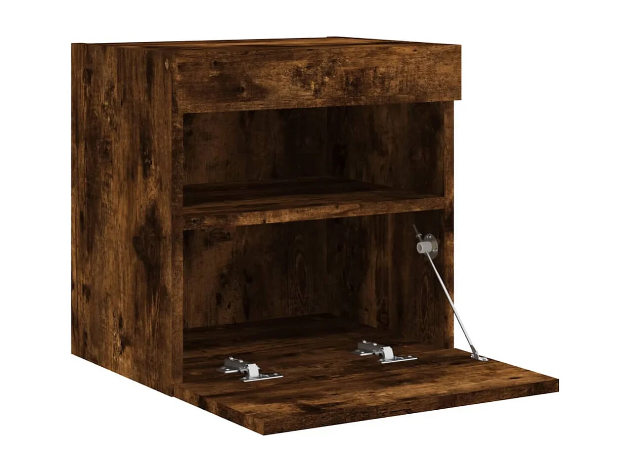 Ølstykke  Muebles TV de pared luces LED 2 uds roble ahumado 40x30x40 cm