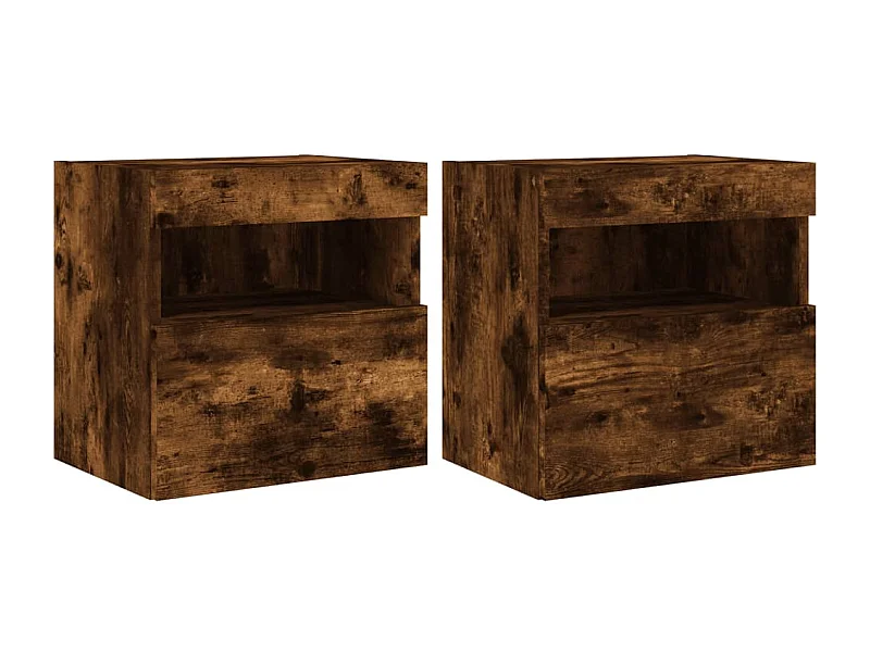 Ølstykke  Tv-wandmeubels met LED 2 st 40x30x40 cm gerookt eikenkleurig