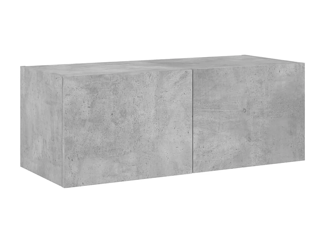 Gerben  Meuble TV mural avec lumières LED gris béton 80x35x31 cm