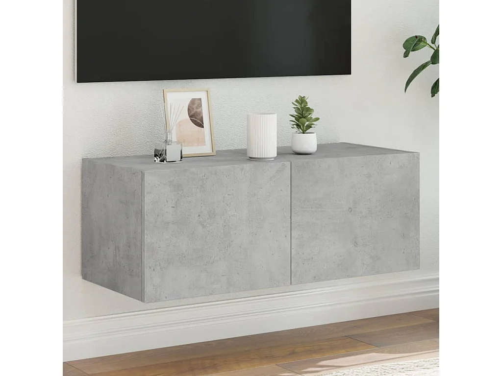 Gerben  Tv-wandmeubel met LED-verlichting 80x35x31 cm betongrijs