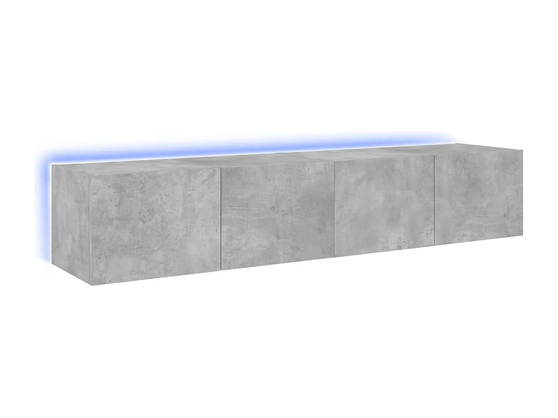 Gerben  Tv-wandmeubels met LED-verlichting 2 st 80x35x31 cm betongrijs