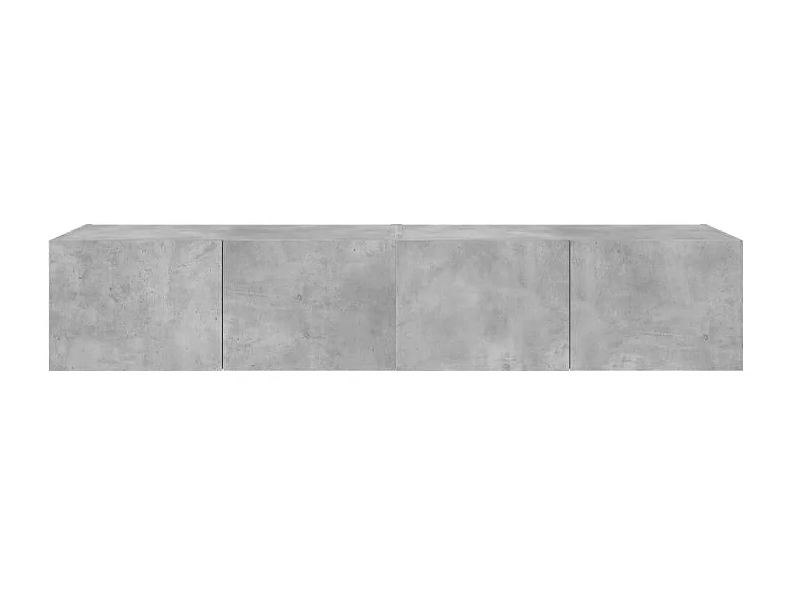 Gerben  Tv-wandmeubels met LED-verlichting 2 st 80x35x31 cm betongrijs