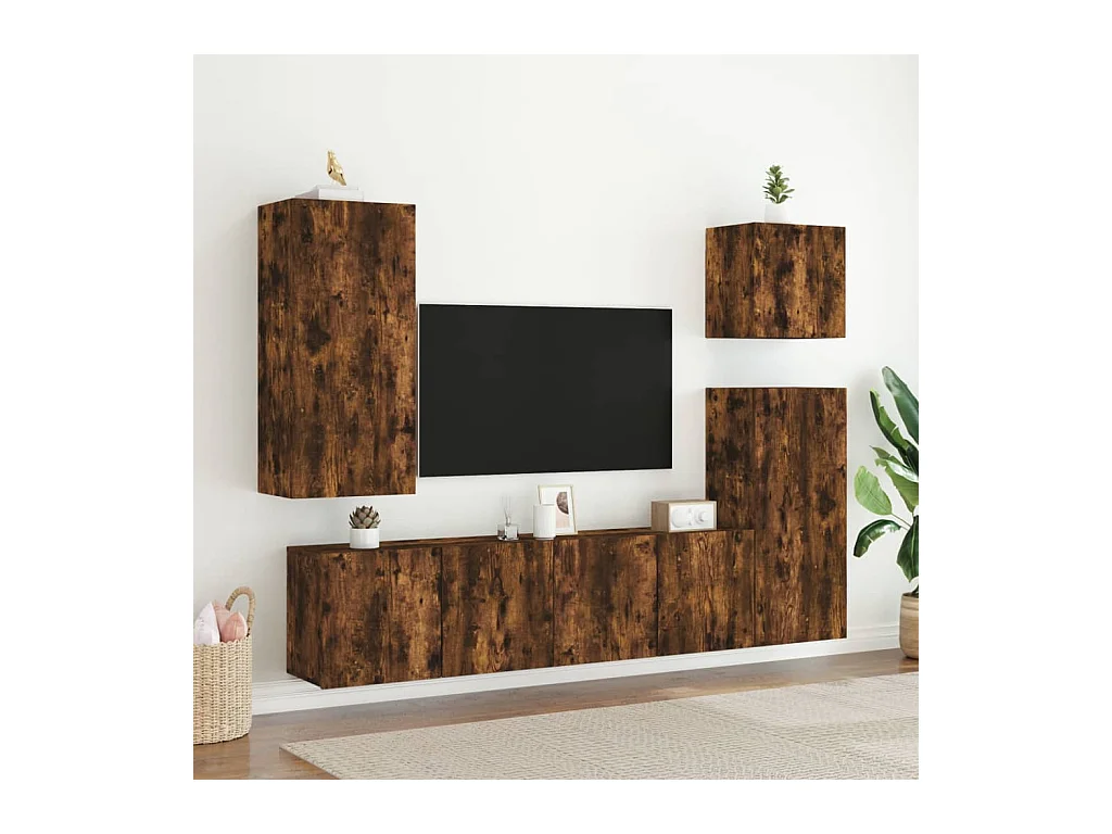American Canyon  Tv-meubels 2 st wandgemonteerd 80x30x41 cm gerookt eikenkleurig