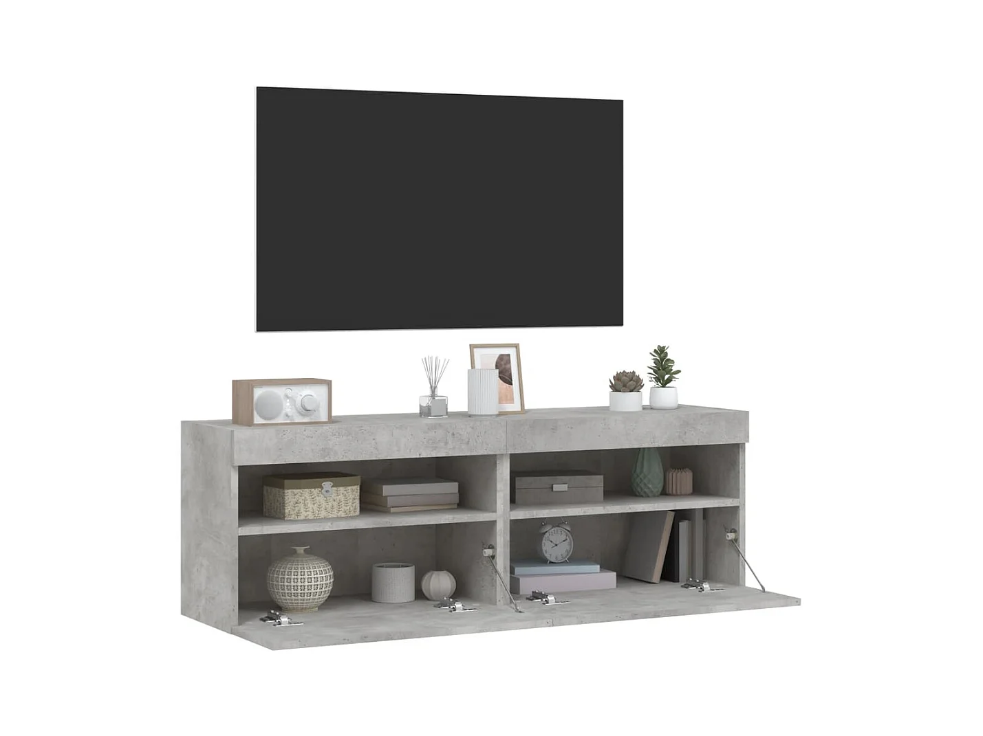 Ølstykke  Tv-wandmeubels met LED 2 st 60x30x40 cm betongrijs