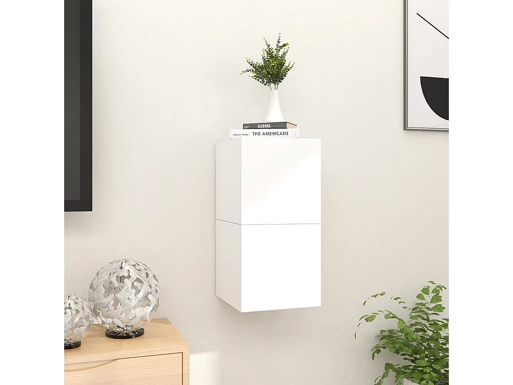 Ahakista  Tv-wandmeubelen 2 st 30,5x30x30 cm wit