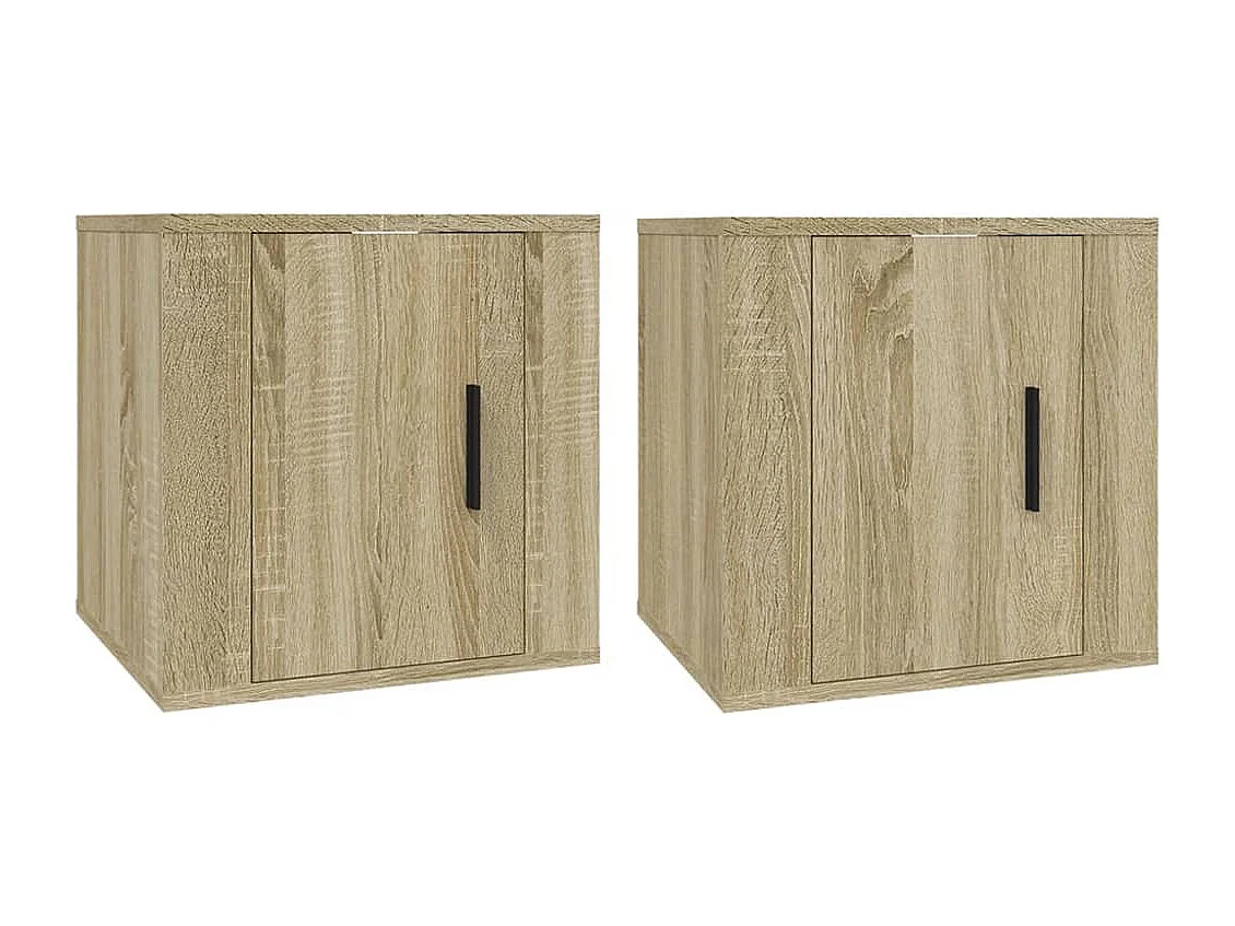 Murk  Meubles TV muraux 2 pcs Chêne sonoma 40x34,5x40 cm