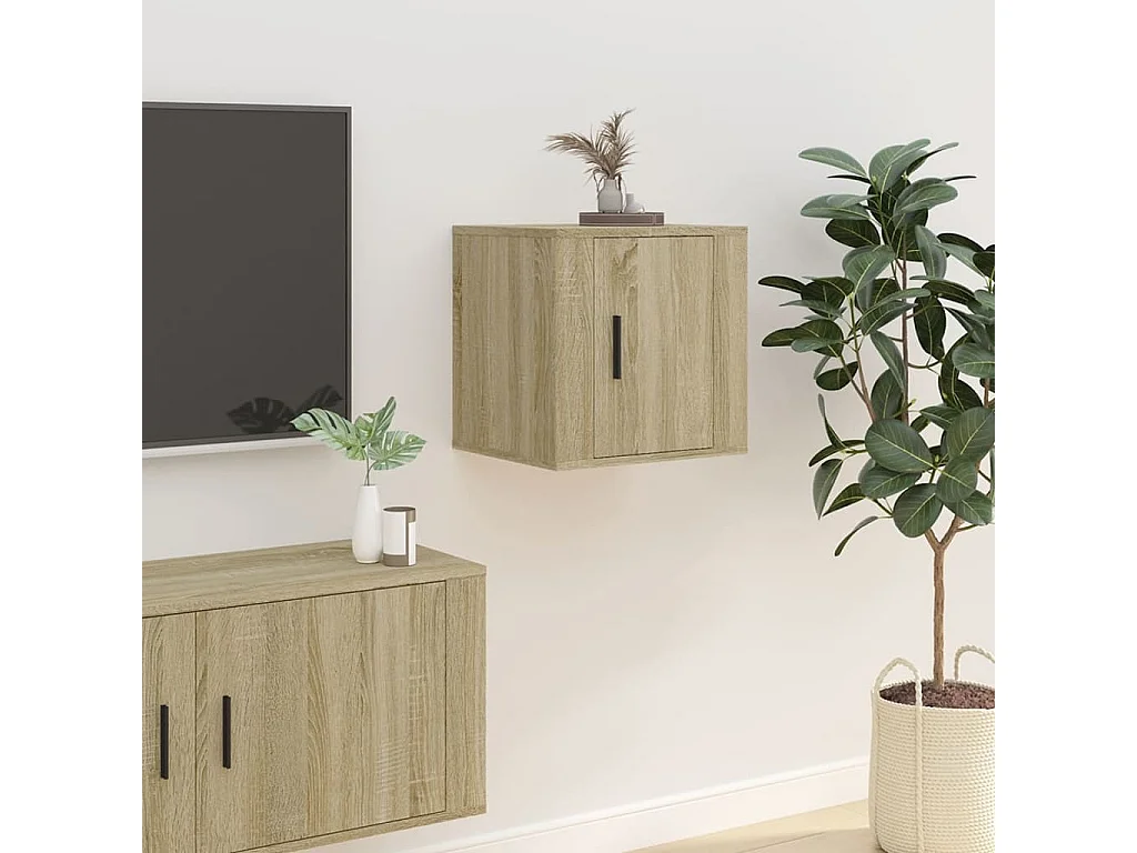 Murk  Meubles TV muraux 2 pcs Chêne sonoma 40x34,5x40 cm