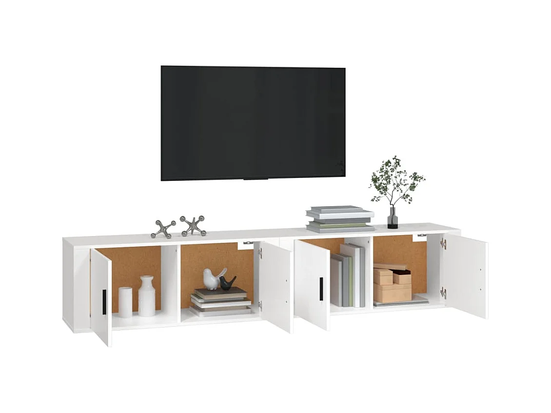 Crofton  Tv-wandmeubels 2 st 100x34,5x40 cm wit
