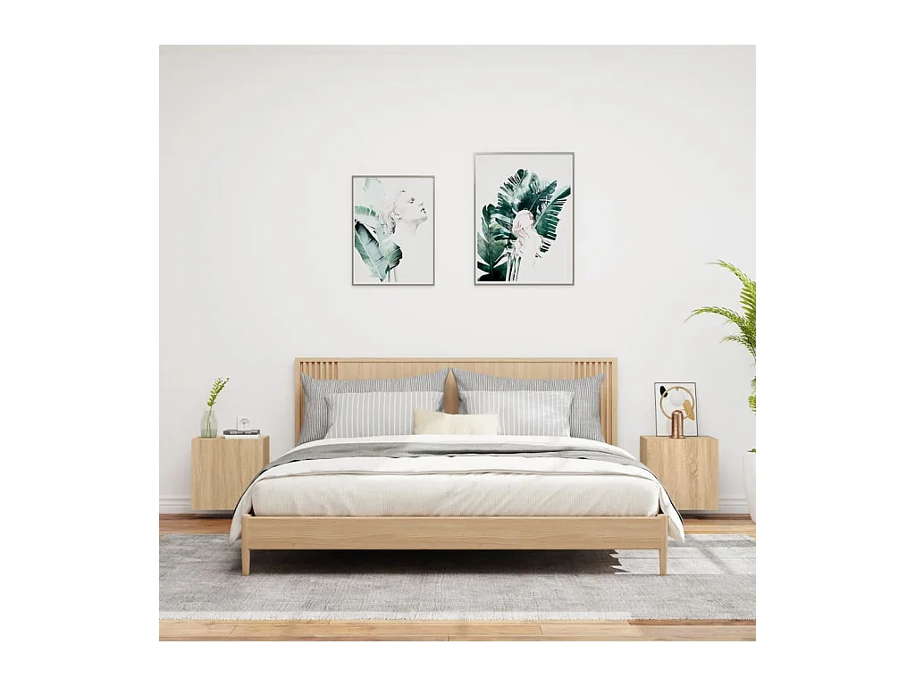 Chaffee  Meubles TV muraux 2 pcs chêne sonoma 40,5x30x40 cm