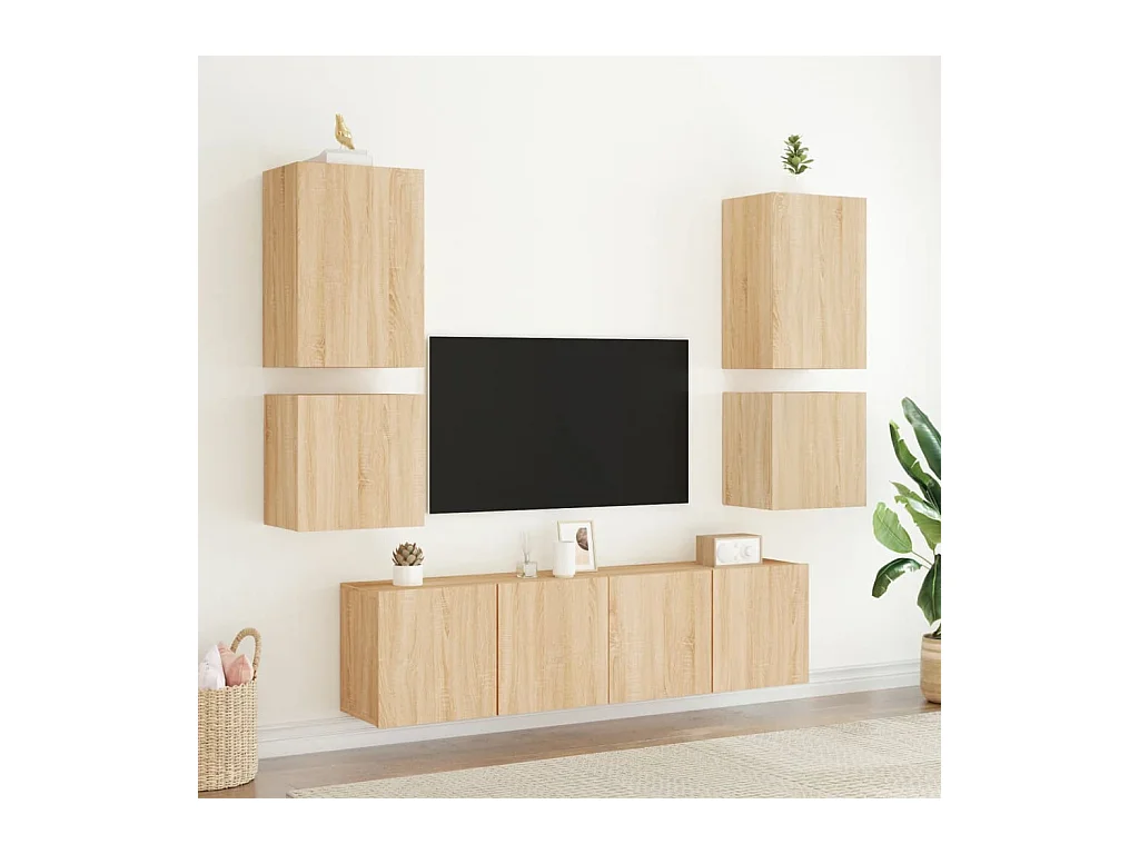 Chaffee  Meubles TV muraux 2 pcs chêne sonoma 40,5x30x40 cm