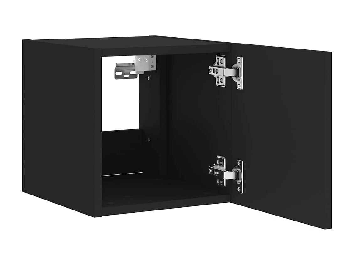 Gerben  Meubles TV muraux avec lumières LED 2 pcs noir 30,5x35x30 cm