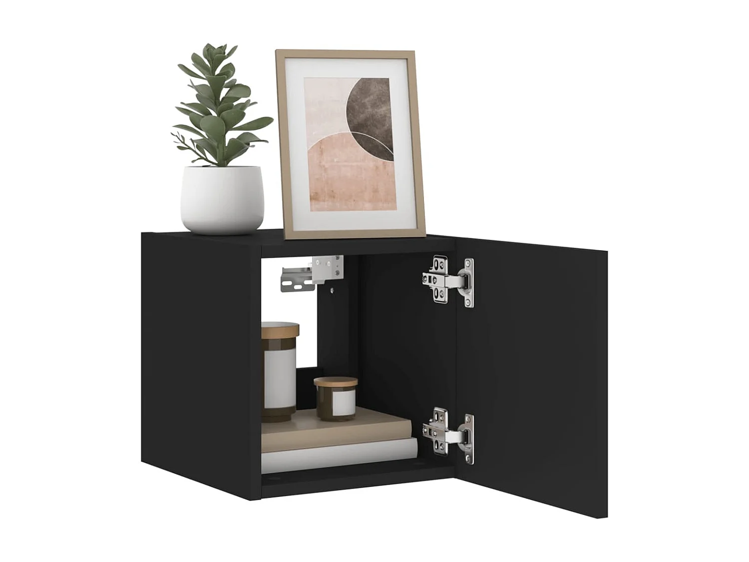 Gerben  Tv-wandmeubels met LED-verlichting 2 st 30,5x35x30 cm zwart