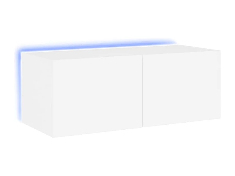 Gerben  Meuble TV mural avec lumières LED blanc 80x35x31 cm