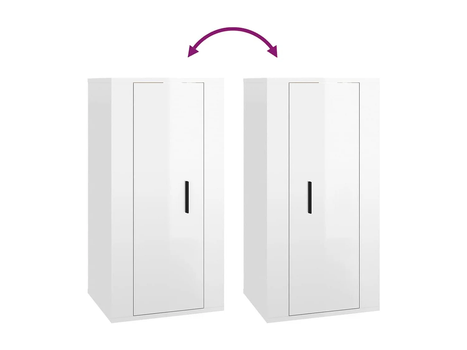 Murk  Meuble TV mural Blanc brillant 40x34,5x80 cm