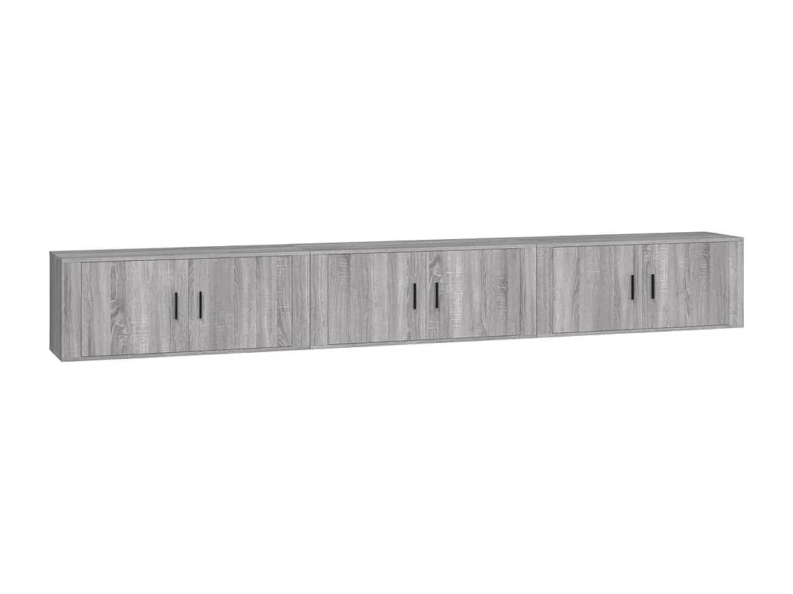 Crofton  Muebles para TV de pared 3 uds gris Sonoma 100x34,5x40 cm