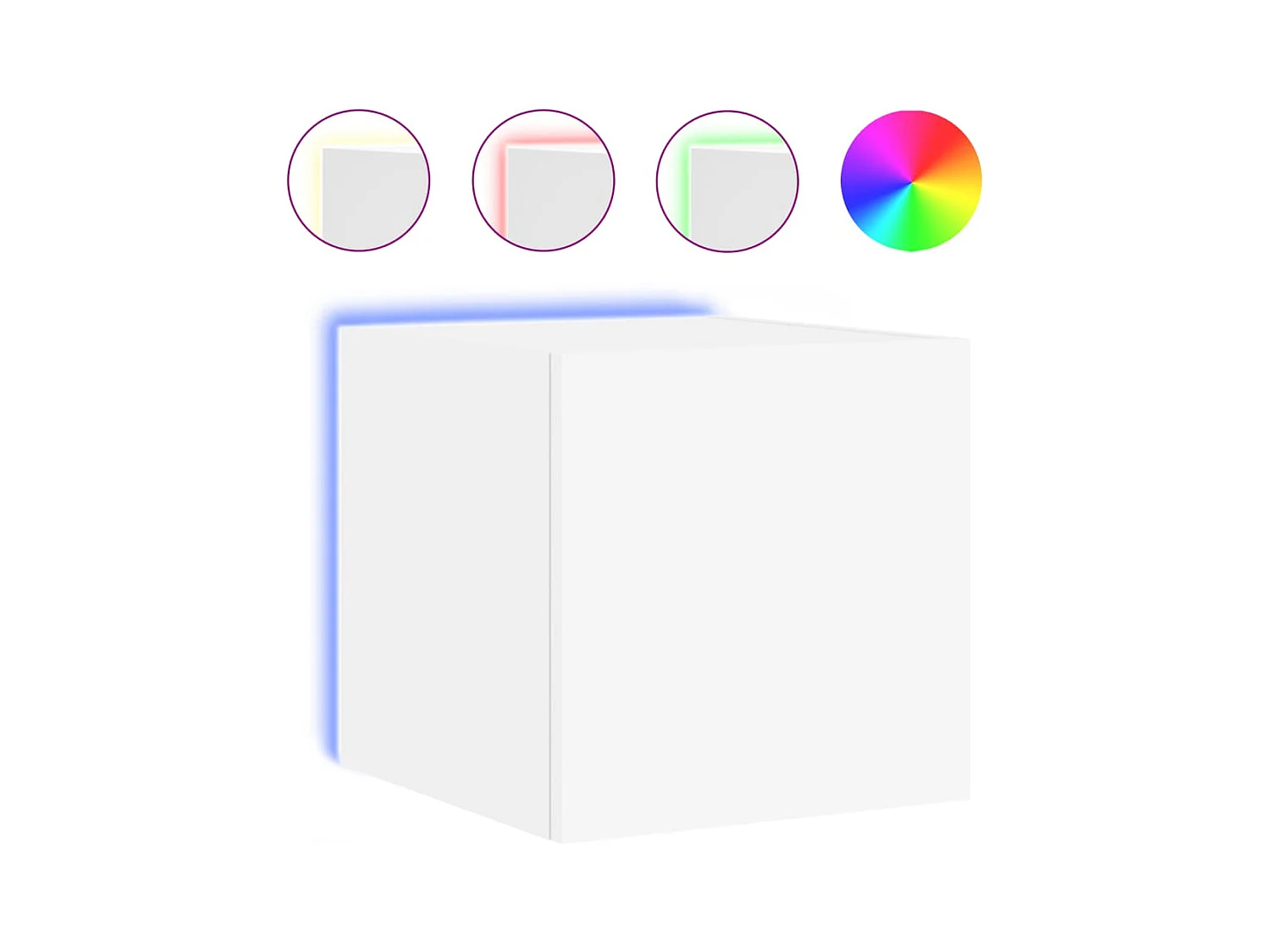 Gerben  Tv-wandmeubel met LED-verlichting 100x35x30 cm wit