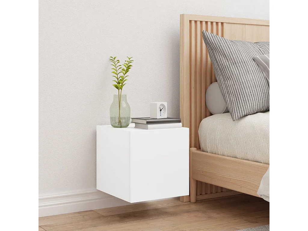 Gerben  Tv-wandmeubel met LED-verlichting 30,5x35x30 cm wit