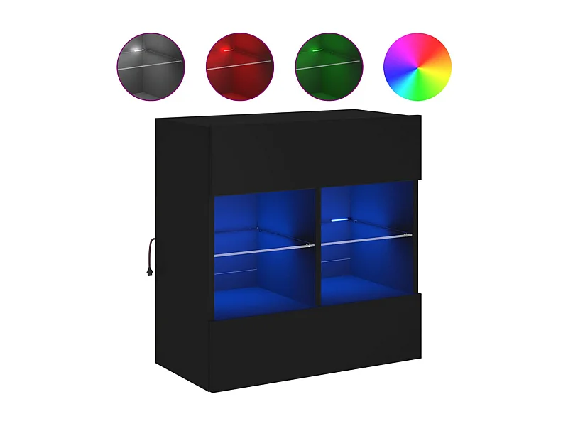 DuBois  Meuble TV mural avec lumières LED noir 58,5x30x60,5 cm