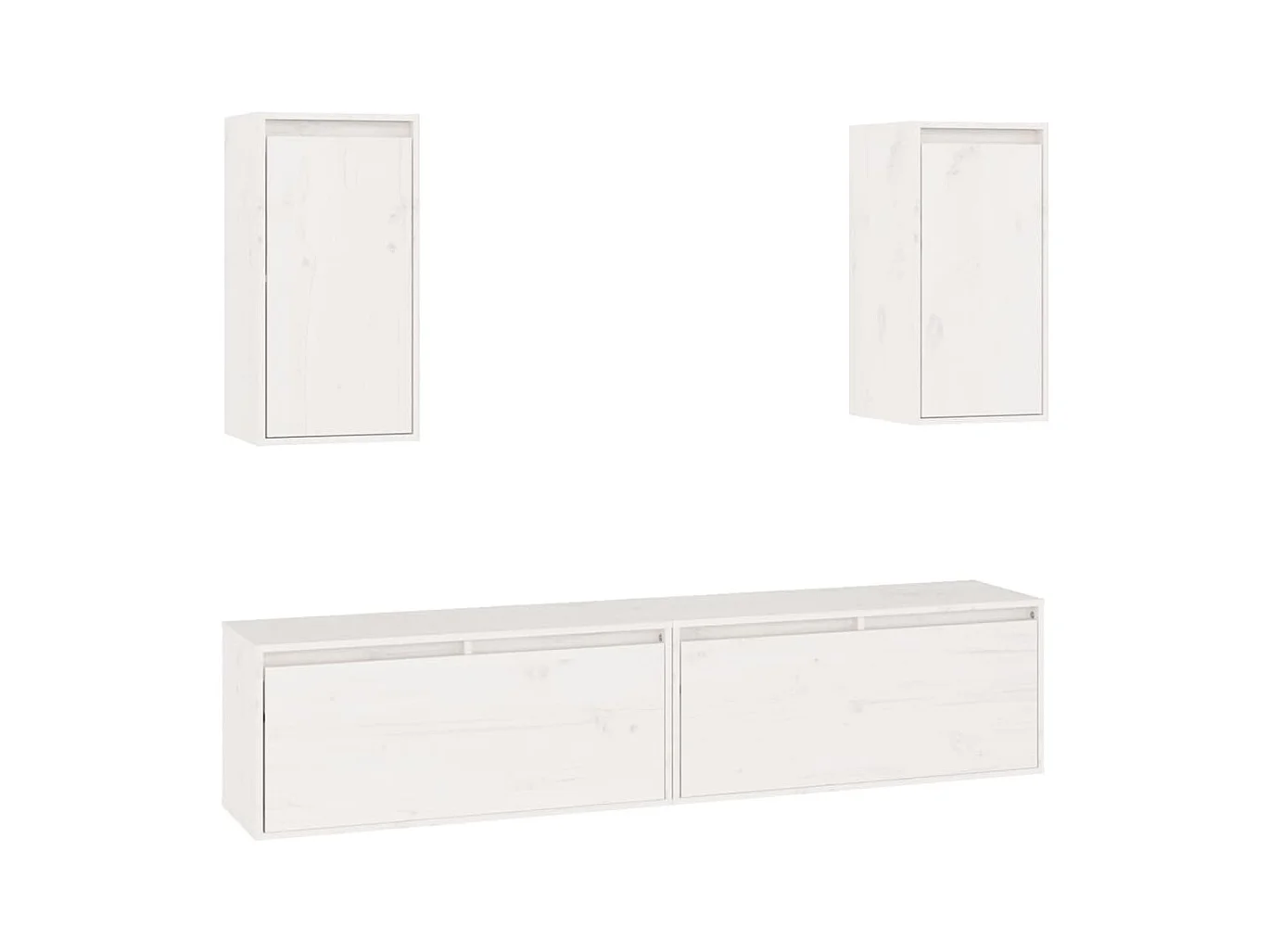 Dirkin  Meubles TV 4 pcs Blanc Bois massif de pin