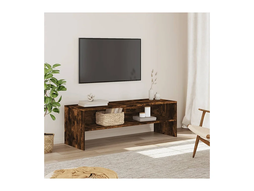 Kobe  Meuble TV chêne fumé 120x40x40 cm bois d'ingénierie