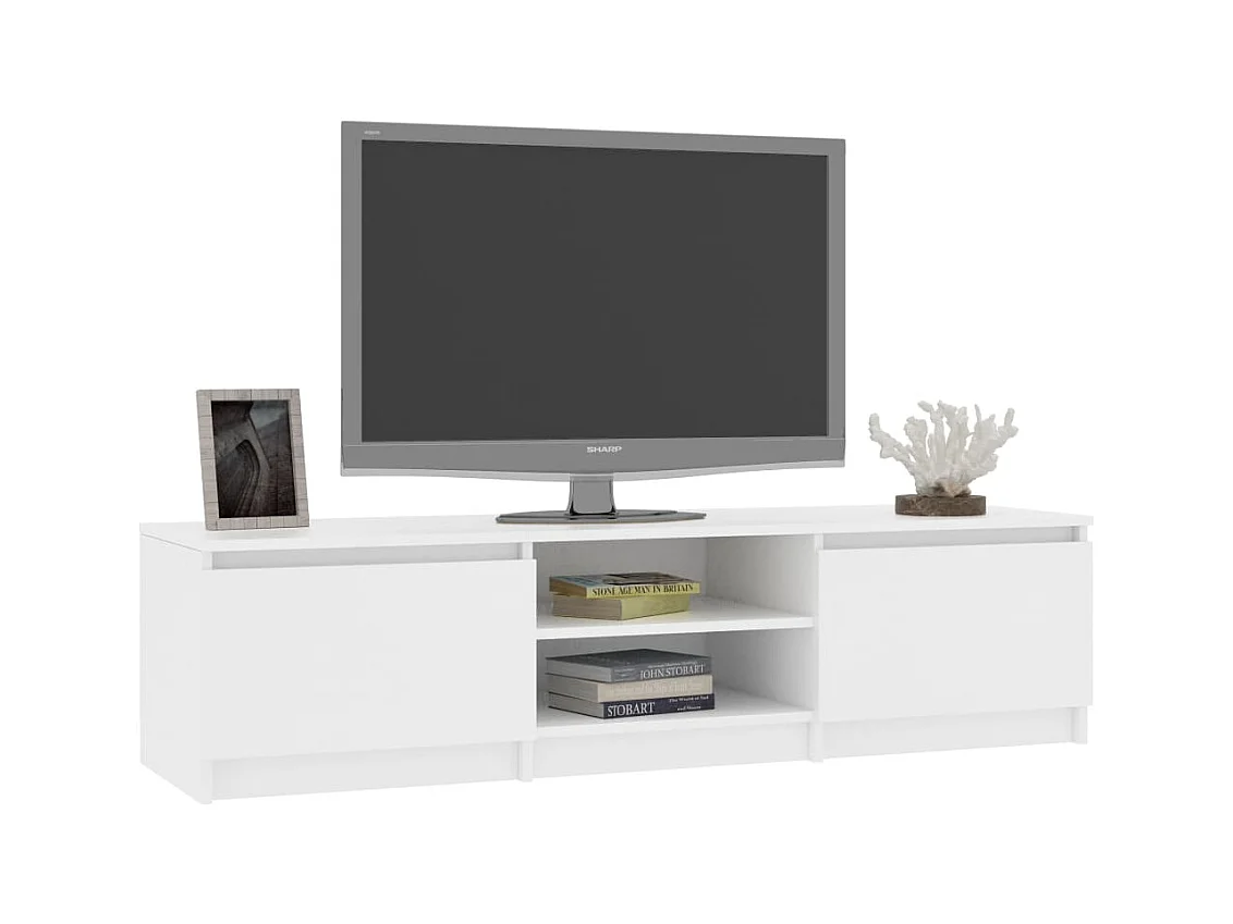 Kingman  Tv-meubel 140x40x35,5 cm bewerkt hout wit