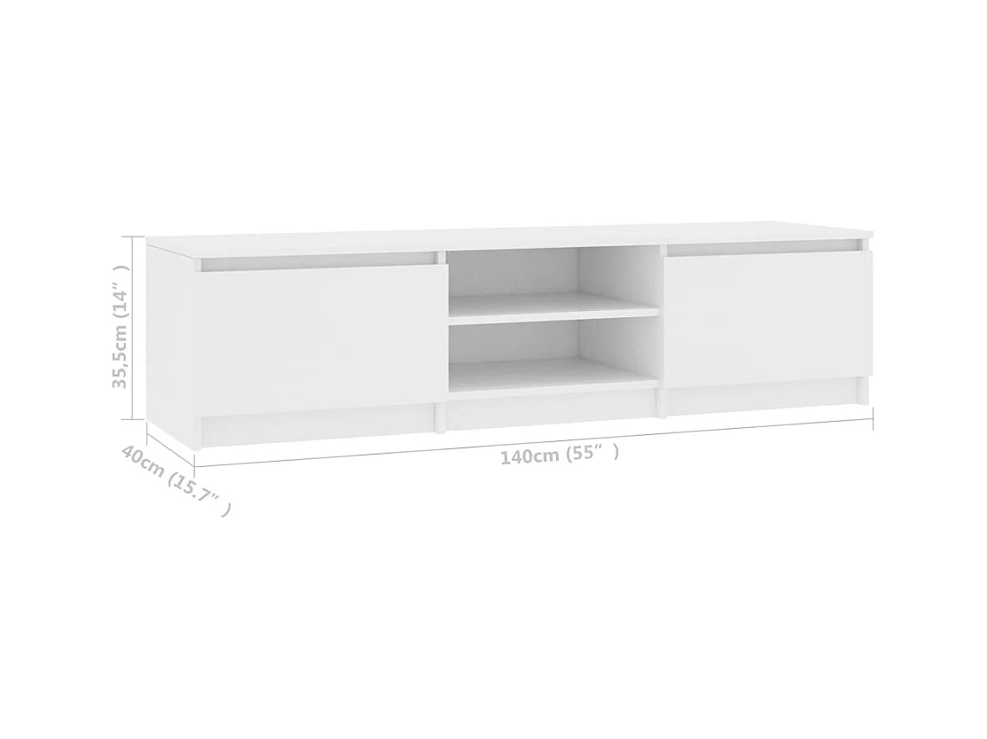 Kingman  Tv-meubel 140x40x35,5 cm bewerkt hout wit