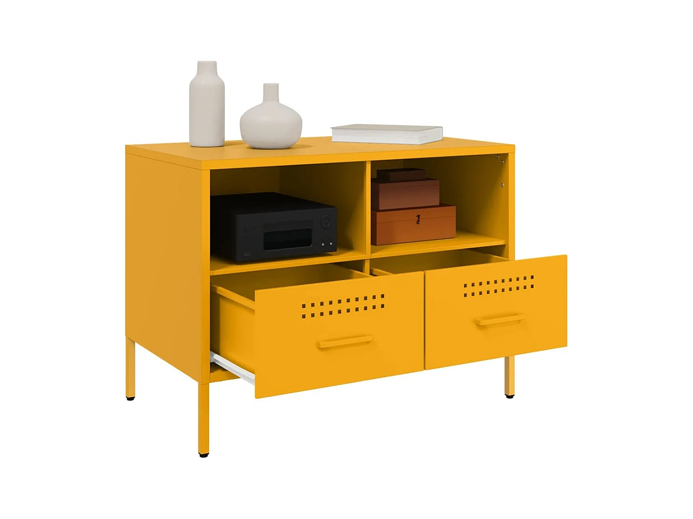 Dundrum  Meubles TV 2 pcs jaune moutarde 68x39x50,5 cm acier