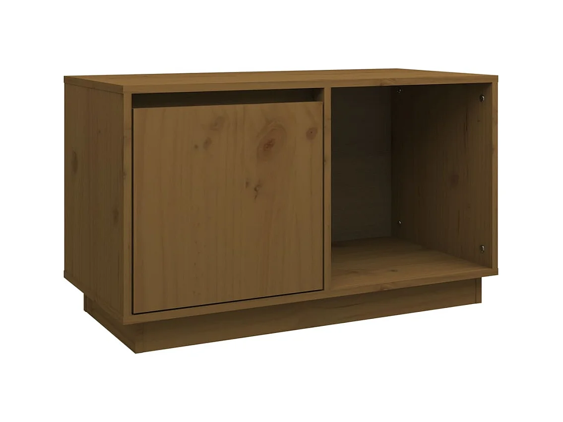 François-Paul  Meuble TV Marron miel 74x35x44 cm Bois de pin massif