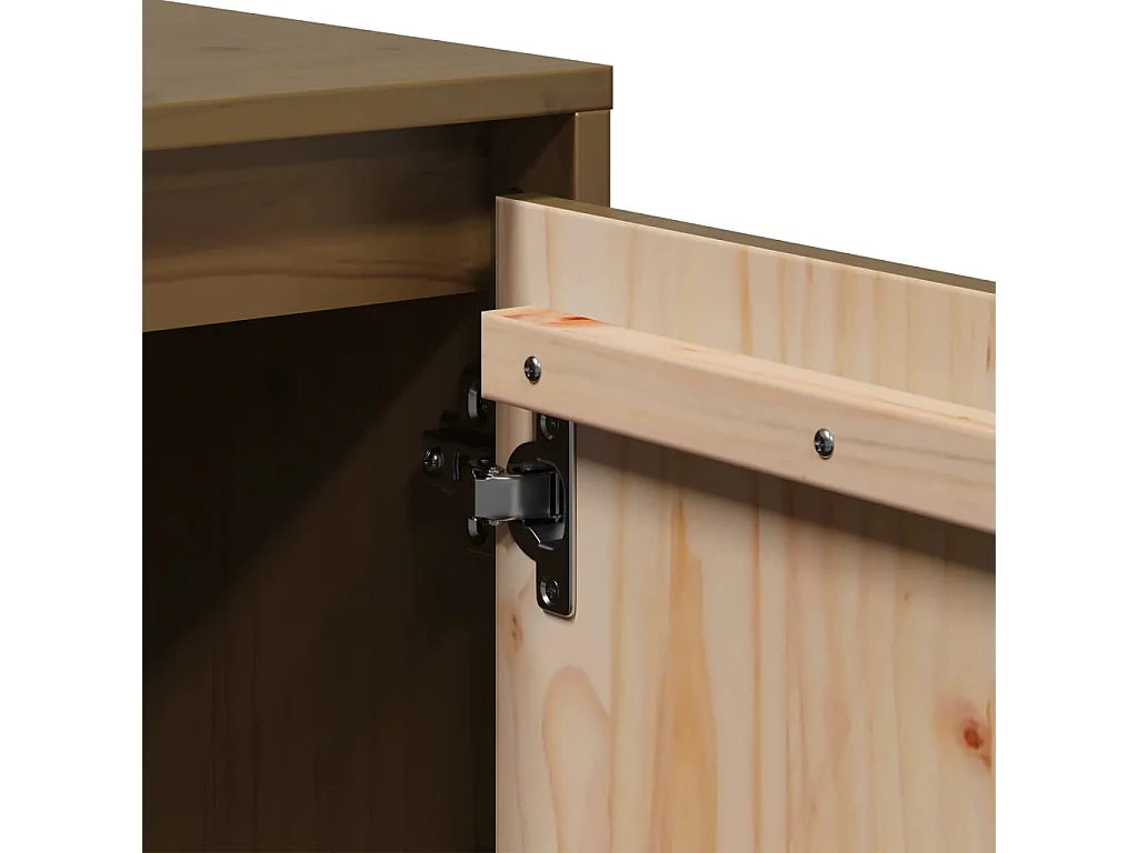 François-Paul  Meuble TV Marron miel 74x35x44 cm Bois de pin massif