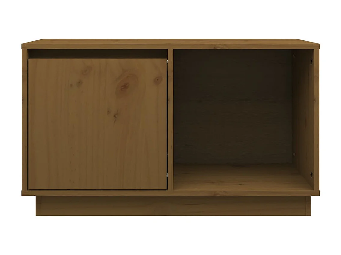 François-Paul  Mueble de TV madera maciza de pino marrón miel 74x35x44 cm