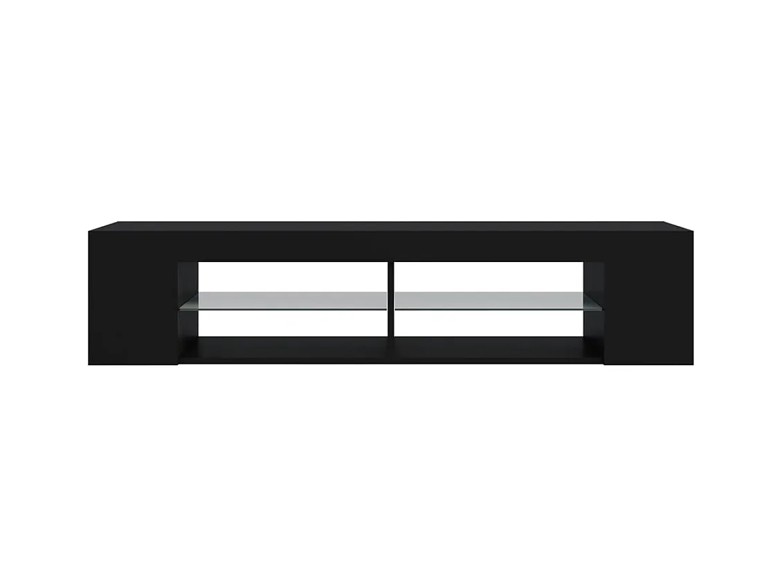 Henryetta  Meuble TV avec lumières LED noir 135x39x30 cm