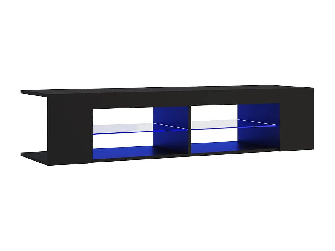 Henryetta  Meuble TV avec lumières LED noir 135x39x30 cm