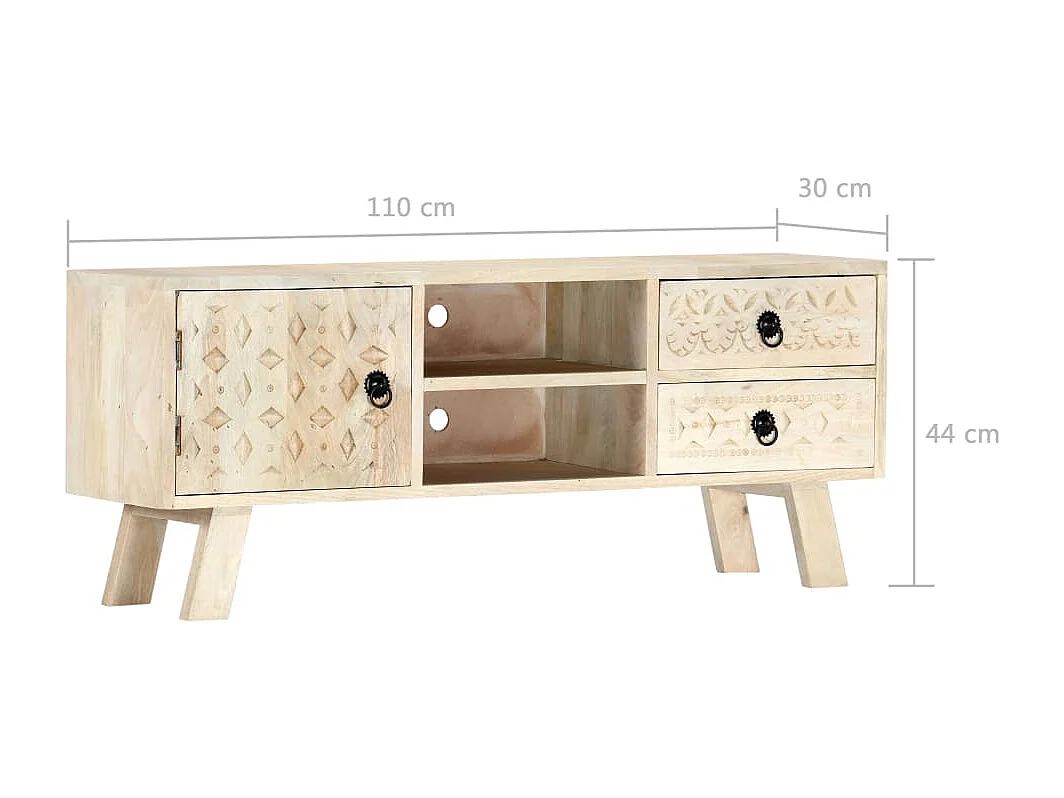 Garden Furniture -  Tv-meubel 110x30x44 cm massief mangohout