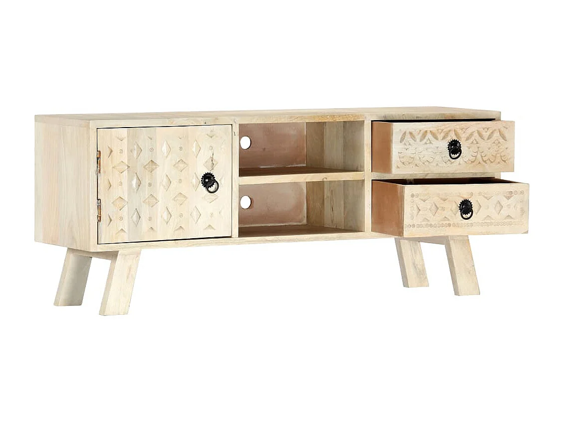 Garden Furniture -  Meuble TV 110x30x44 cm Bois massif de manguier