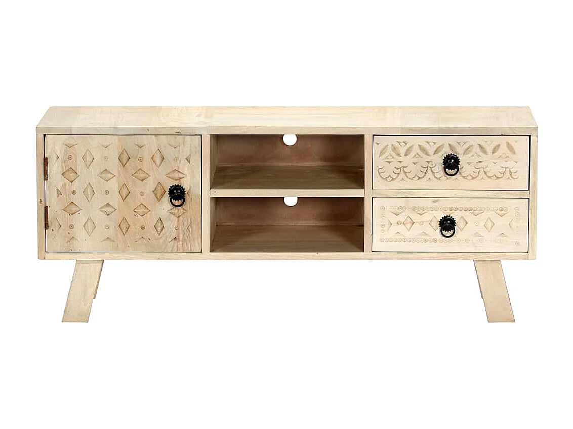 Garden Furniture -  Meuble TV 110x30x44 cm Bois massif de manguier