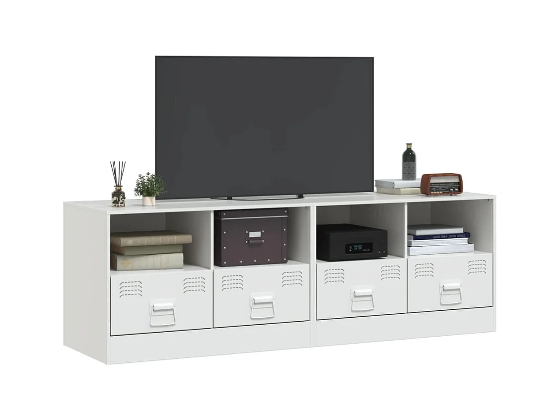 Amelie  Meubles TV 2 pcs blanc 67x39x44 cm acier