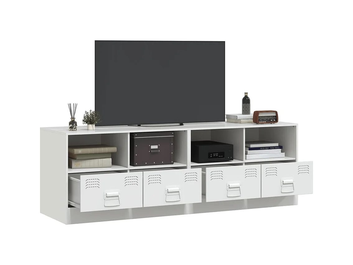 Amelie  Meubles TV 2 pcs blanc 67x39x44 cm acier