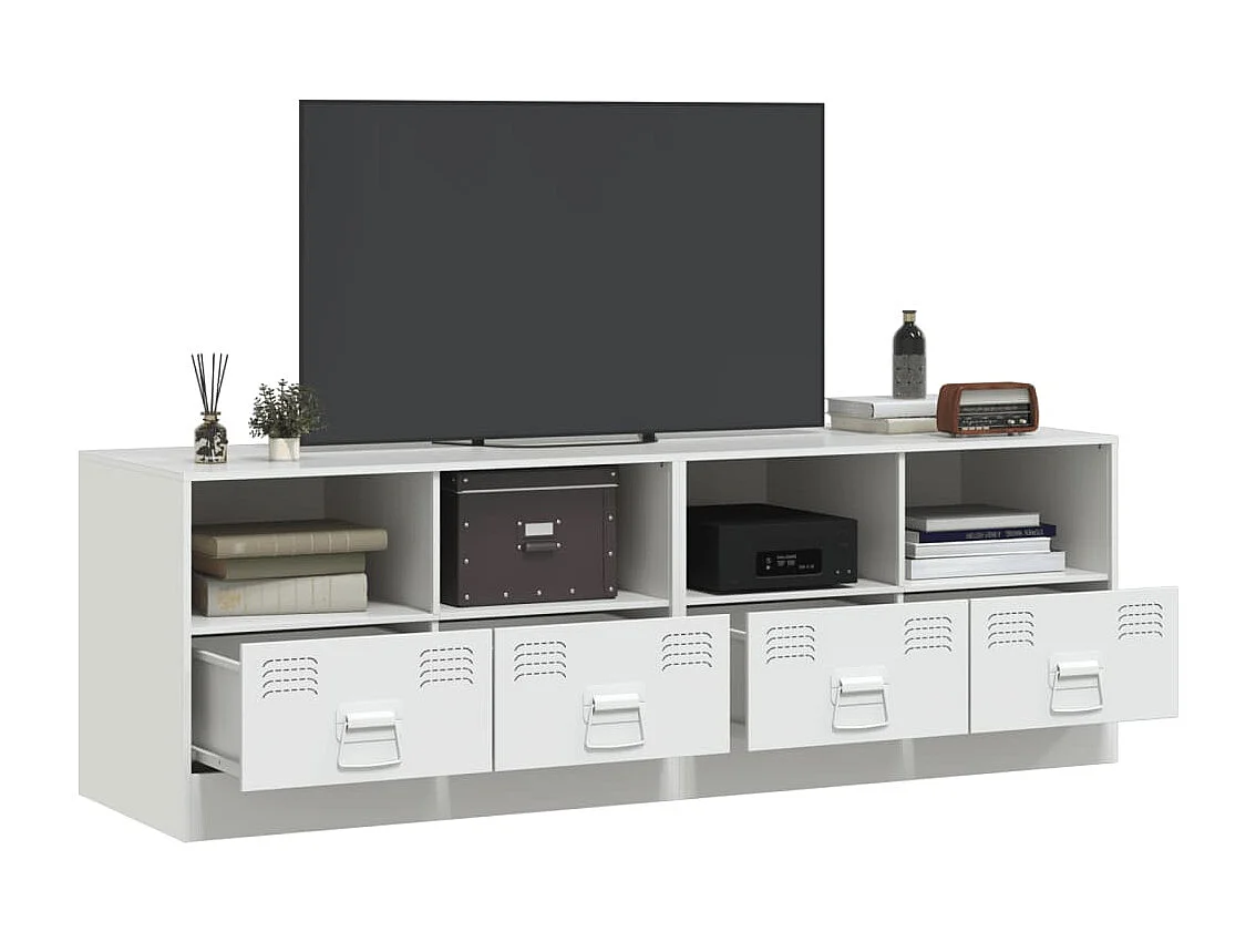 Amelie  Meubles TV 2 pcs blanc 67x39x44 cm acier